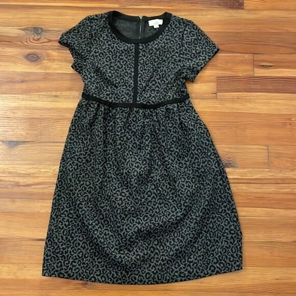 Loft Black Grey Animal Print Dress Womens Maternity Size 4 NEW Career - Picture 9 of 11